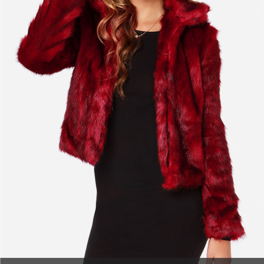 Faux Fur red coat